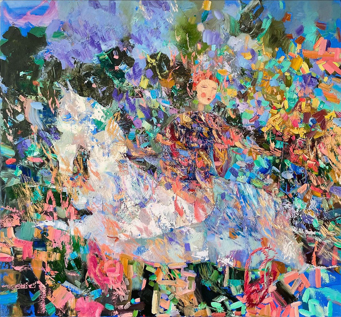 The Lone Rider, 2025 Oil on canvas, 140 × 130 cm